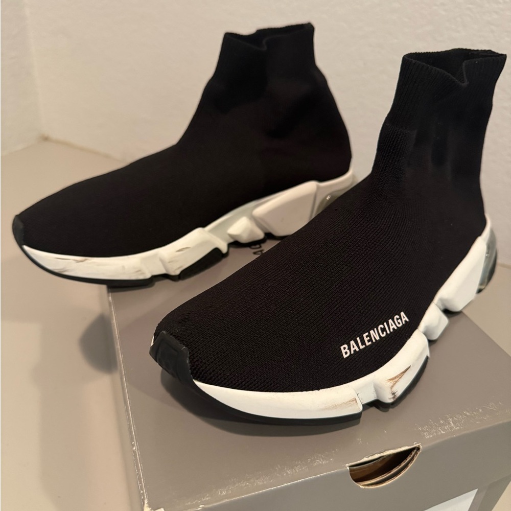 Balenciaga Black Knit Sock Sneakers